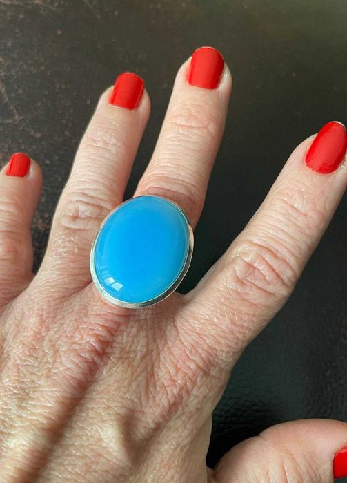 Inel Argint 925 cu Piatra Semipretioasa Calcedonie