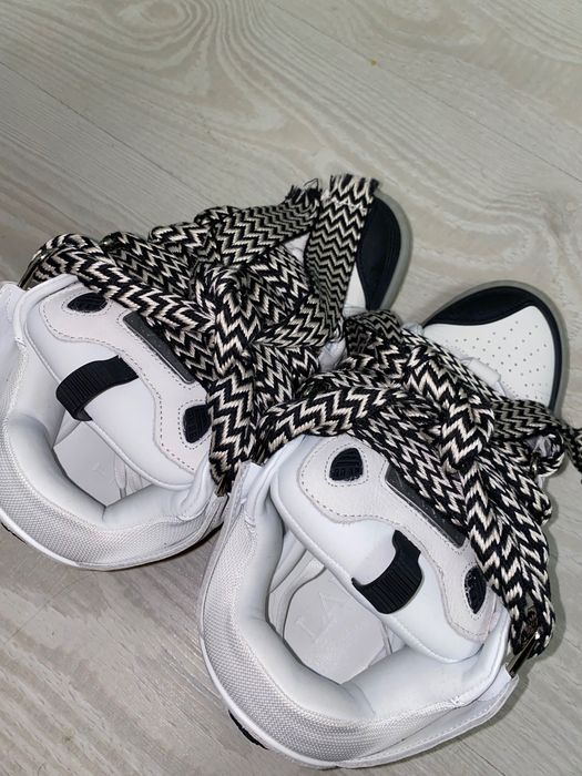 Lanvin Curb leather sneakers white and black