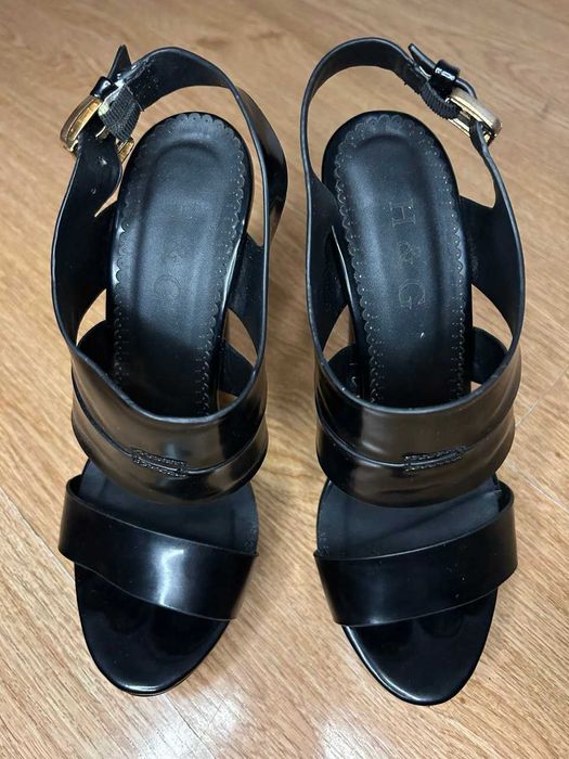 Босоножки на высоком каблуке, вечерние | Платформа 3,5см + каблук 13см