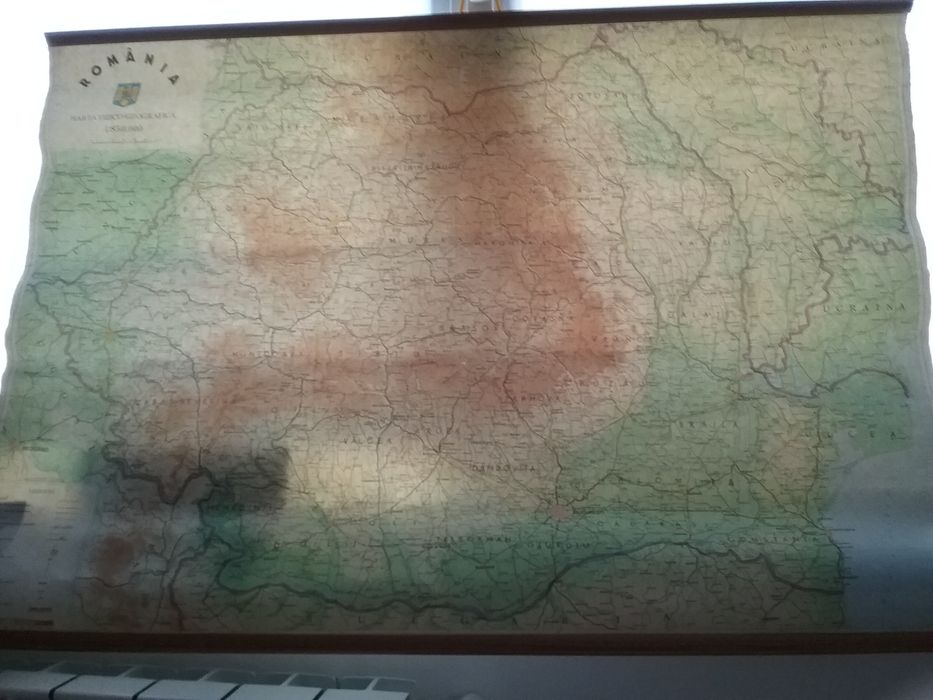 Harta fizica Romania