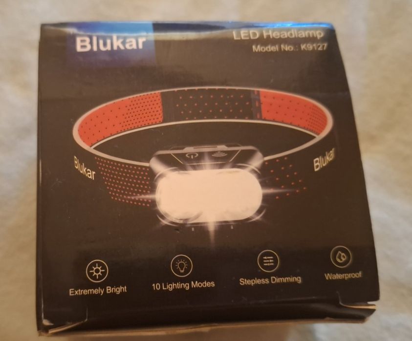 LED челник Blukar, 2000 лумена, 8 режима, USB-C зареждане, 81g