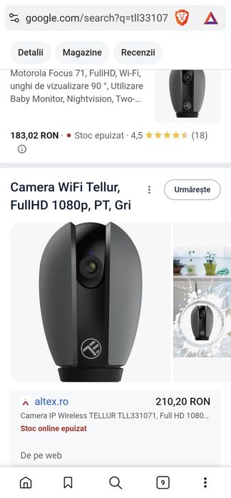 Camera WiFi Tellur TLL331071, FullHD 1080p IR, Night V