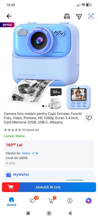 Vând camera foto instant
