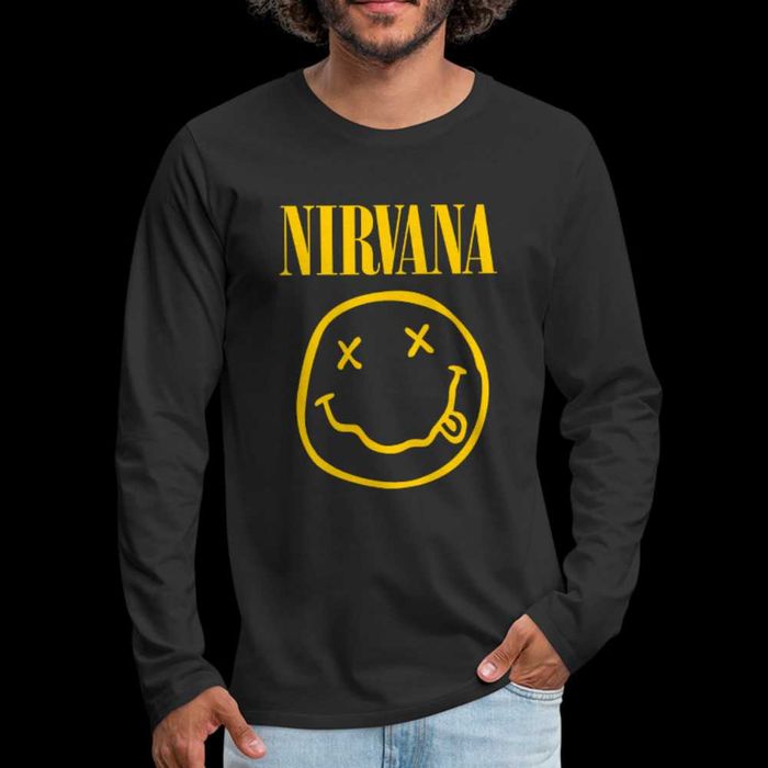 Bluza barbati M Nirvana - Smiley Logo + CD Nirvana - Live at Reading