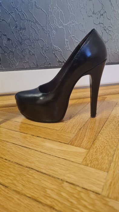 Pantofi piele naturala toc 12 cm 35