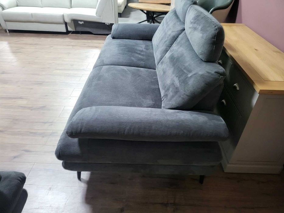 Тъмно сив комплект дивани от плат тройка и двойка "Dieter Knoll"