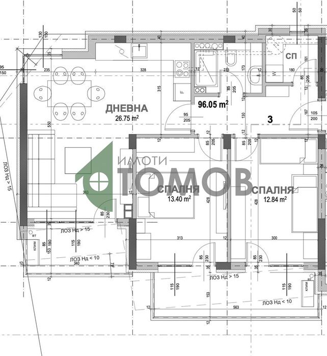 Продава се Тристаен апартамент в Стара Загора, Самара 2 - 116 кв.м за 687 €/кв.м - Снимка #1