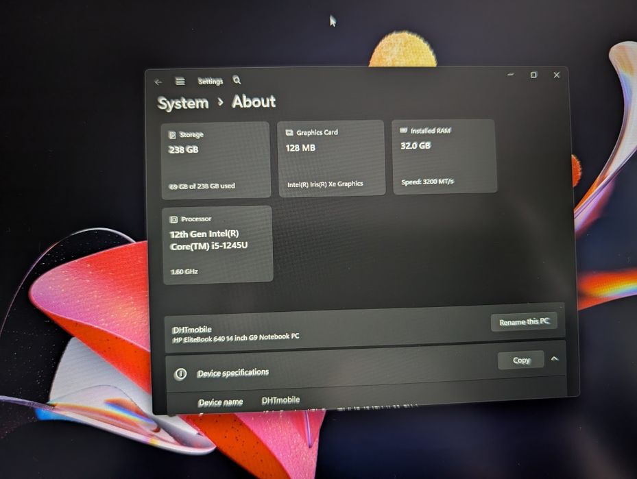 HP 640 G9 laptop i5 32GB