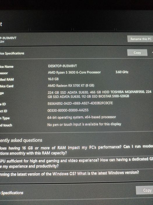 PC Gaming ryzen 5 + rx 5700 xt ÷ 16gb ram 3600mhz
