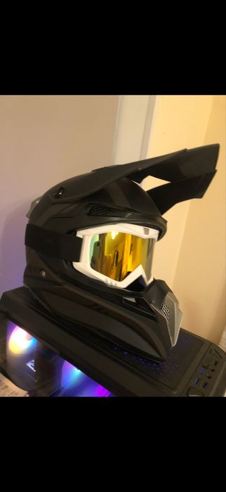 Шлем FMX для кросовых мотоциклов с очками внедорожный