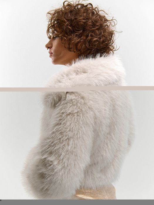 Зимно палто от изкуствен косъм