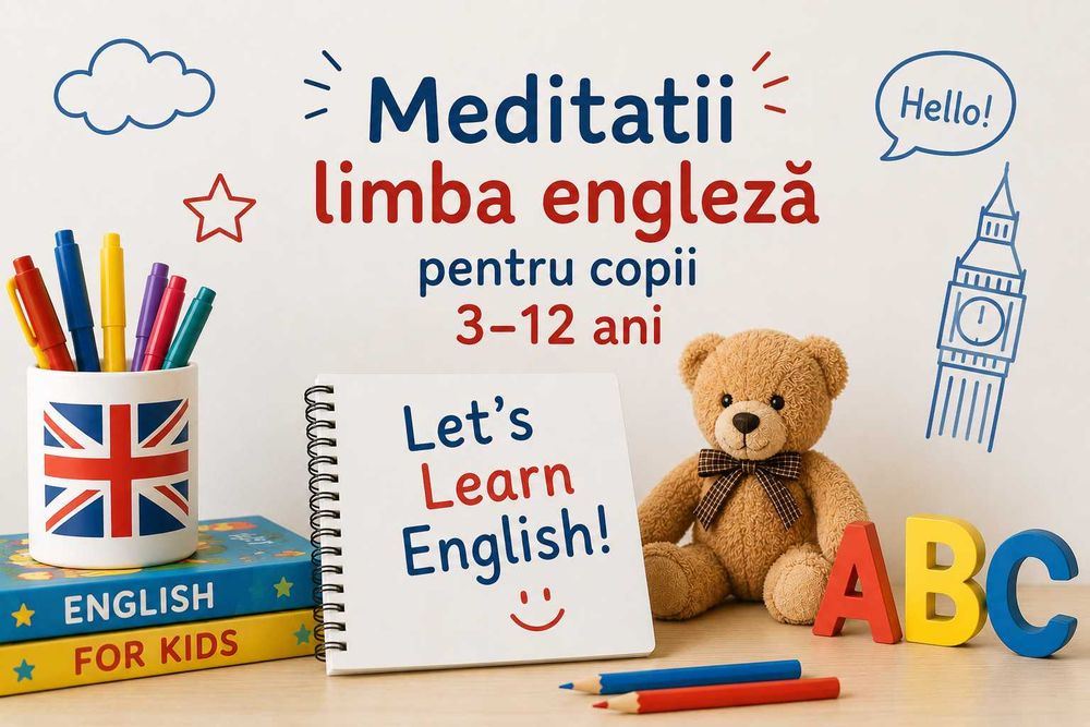 Meditații la limba engleză pentru copii (3–12 ani) | Online și în București