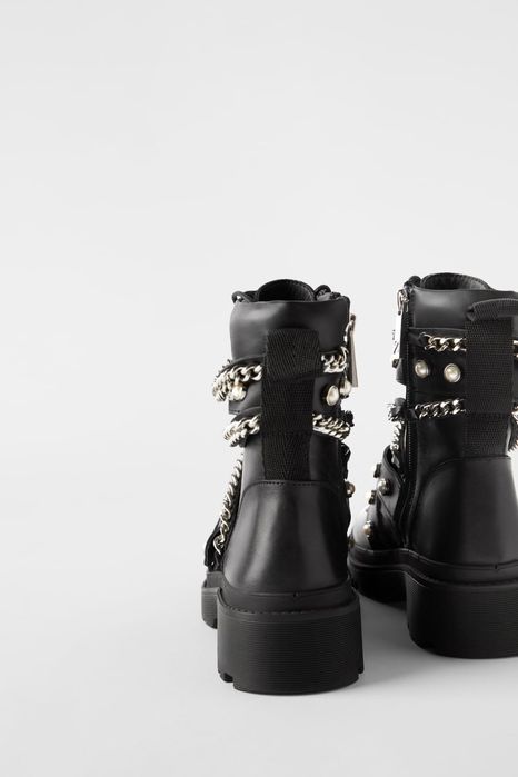 ZARA кубинки боти от естествена кожа