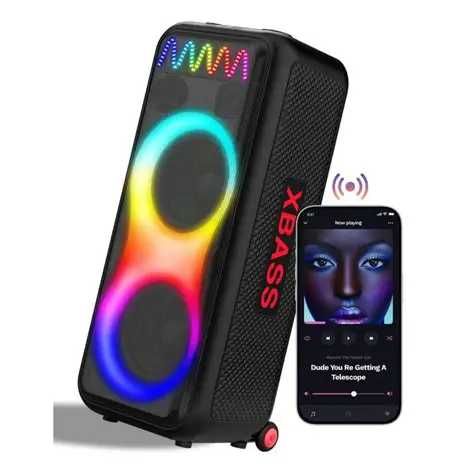 RGB Boxă portabilă 100 W cu 2 microfoanele JBL PartyBox sistem audio SING-E ZQS10212 pentru Karaoke