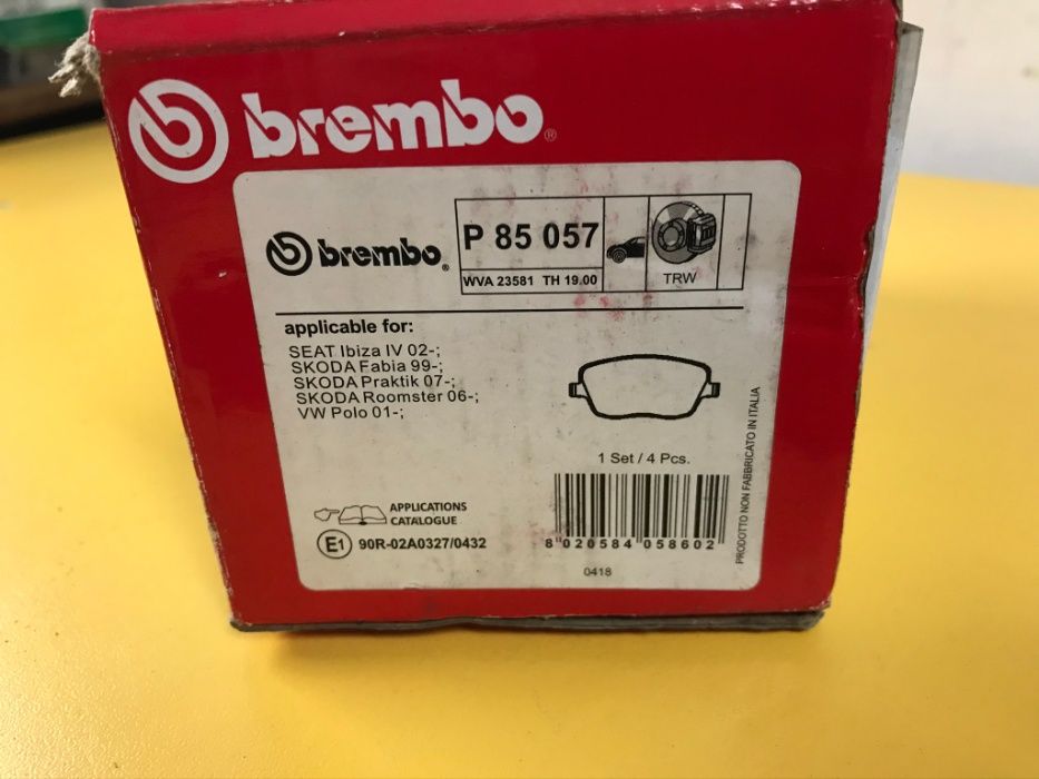Placute de frana Brembo P85 057 VW Polo,Seat Ibiza,Skoda Fabia,Roomste