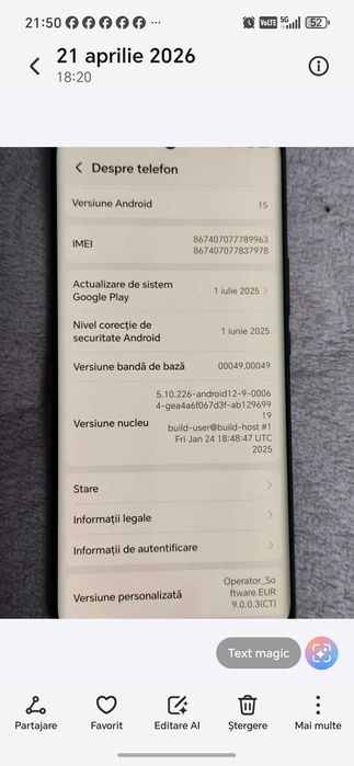 Vând telefon HONOR MAGIC6  LITLE5G, stare impecabila.