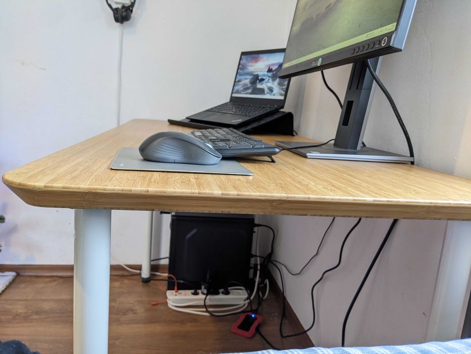 Masă de Birou din Bambus, 140 cm, IKEA | Model Anfallare