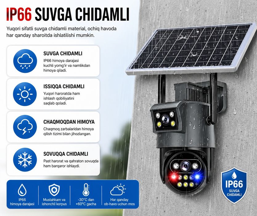 Quyosh kamera dual camera 4g solar camera sim kartada ishlaydi