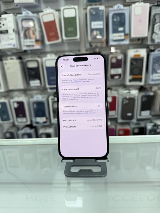 iPhone 15 - Memorie 128GB - Sanatate baterie 88% - DeBi GSM Mobile Brasov