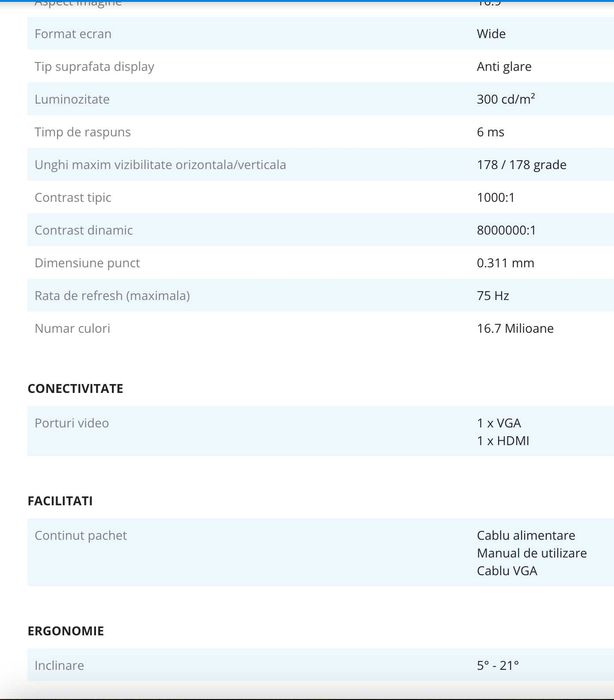 Vand 4 x Monitor LED 27 Dell SE2717H Full HD IPS FreeSync 75Hz