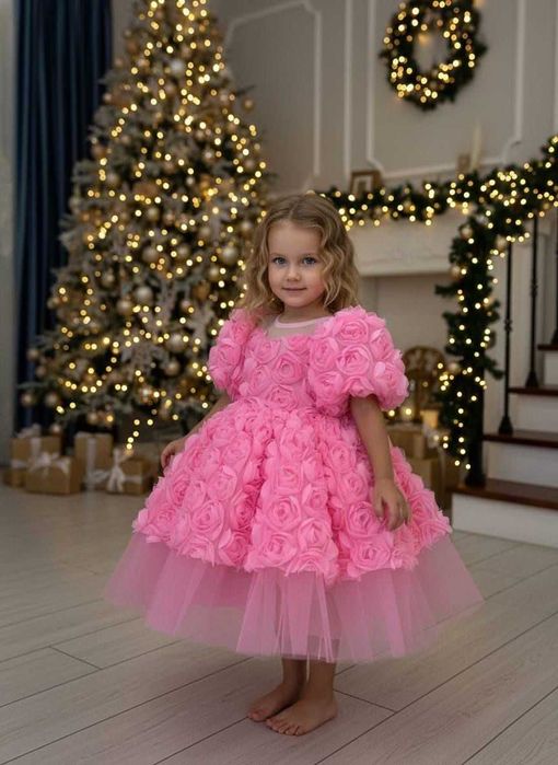 Платье для девочки 3–6 лет в ретро стиле. Красный