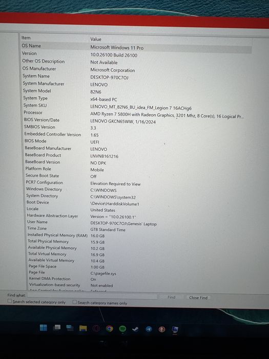 Laptop Lenovo Legion 7 RTX 3080 AMD 5800H