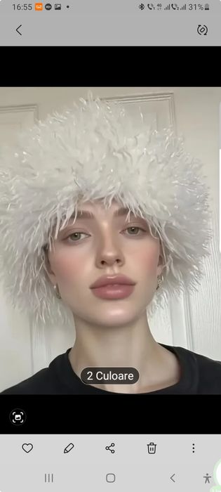 Caciula Dama  Blana  Creata NOU