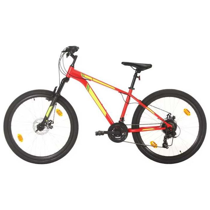 Bicicleta VidaXl Mountain Bike Adulti Copii Unisex Montana DHS Decathlon Electrica Shimano Rosie Rosu Drumetii