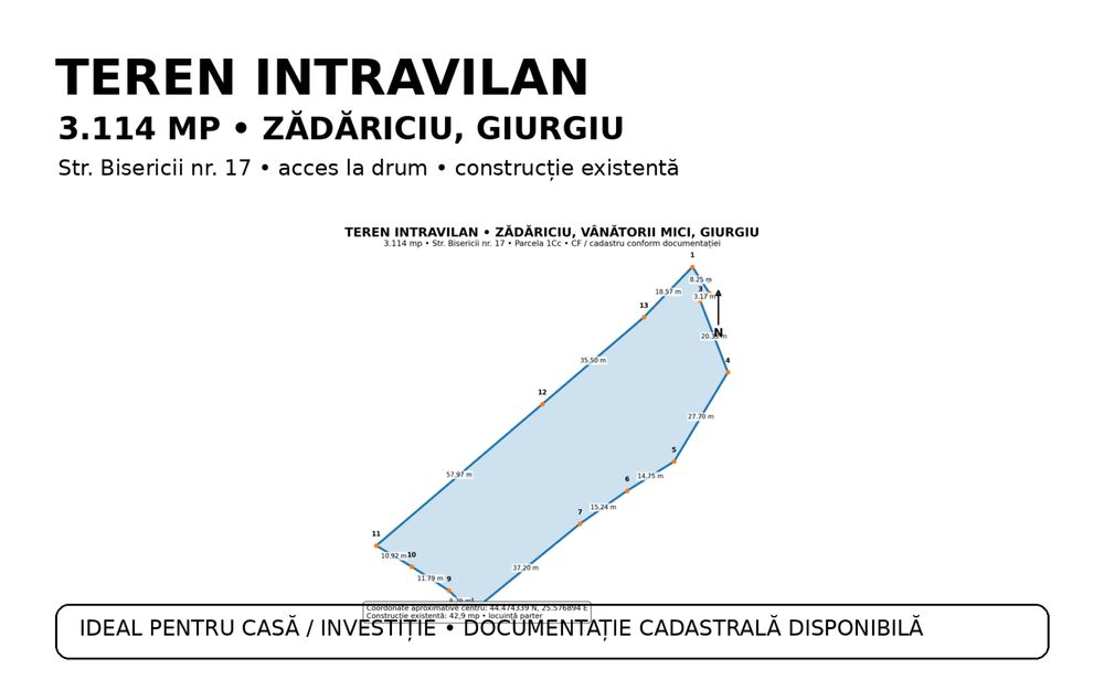 Ocazie TEREN INTRAVILAN 3.114 MP | | Vanatorii Mici | Giurgiu 30’ de Bucuresti