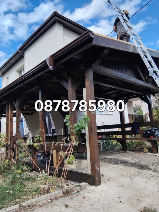 Изграждане на дървени навеси тераси гаражи