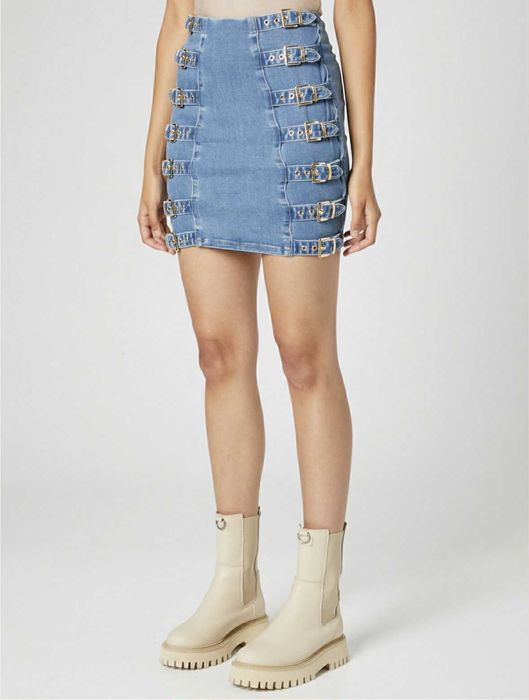 Дънкова пола с колани Hoermanseder x about you