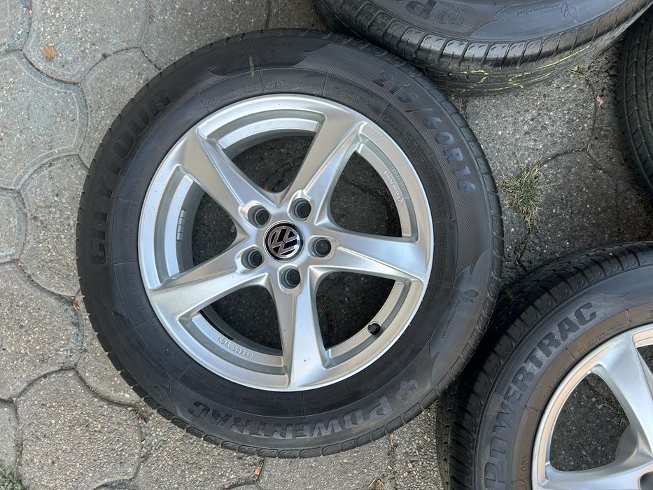 Jante aliaj 5x112mm, anvelope vara 215/60 R16, VW Passat, Sharan, Tiguan, Seat Alhambra, Skoda Octavia Yeti Superb, Audi Q3