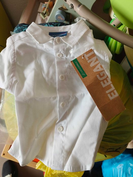 Coccodrillo camasa baieti 086/18 alba maneca scruta - nepurtat