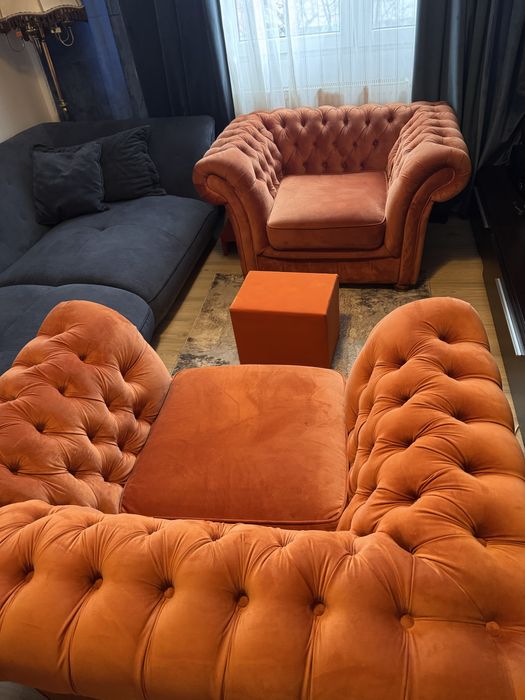 Set canapea + 2 fotolii Chesterfied