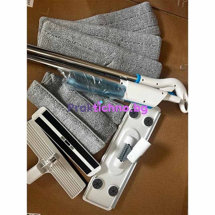 Моп с 2 глави за почистване на прозорци и подове, с включени подложки