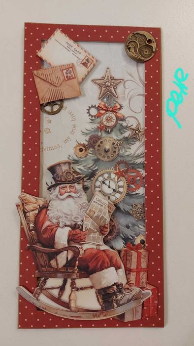 Коледни Стиймпънк картички и изскачаща кутия, Манга, ръчно изработени