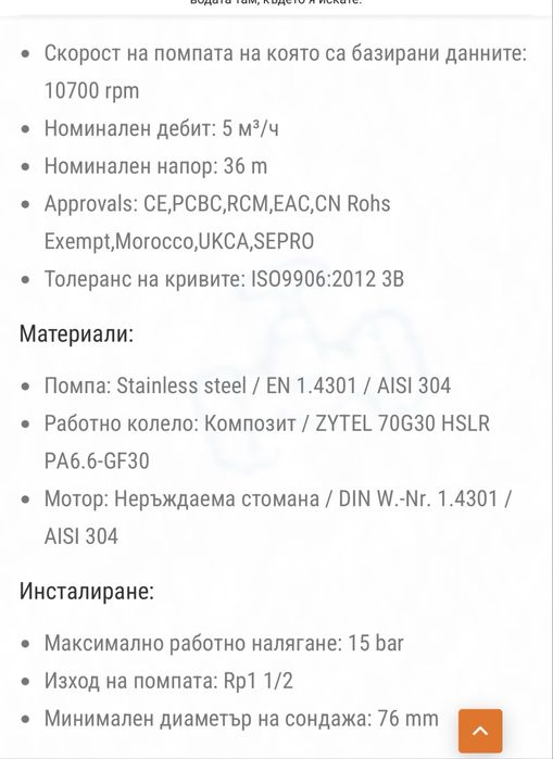 Сондажна помпа Grundfos SQE 5-35