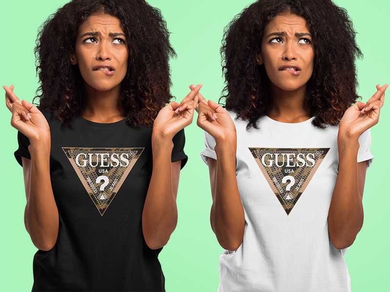Тениска GUESS принт. Модели размери и цветове
