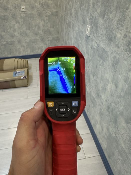 Утечка воды акустическим детектором и тепловизором