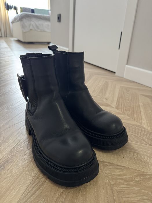 Ботинки кожаные зимние