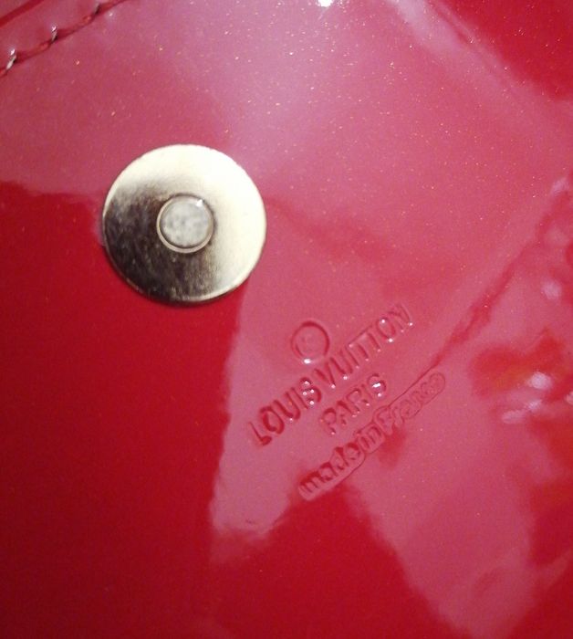 Клатч красный лакированный бу