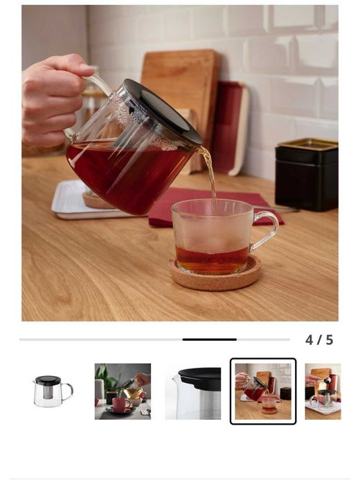 Чайник стеклянный IKEA, 0.6 л. Для посудомойки. Как новый