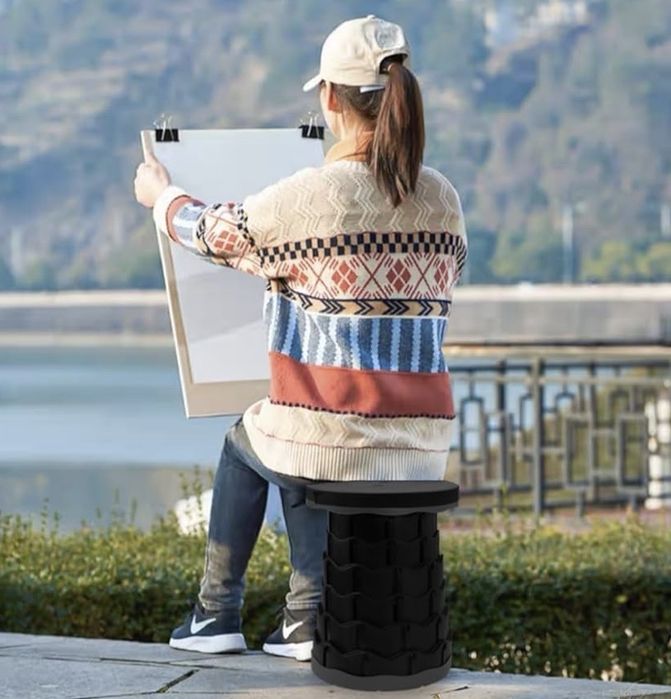 Scaun telescopic portabil, scaun pliabil max 180kg