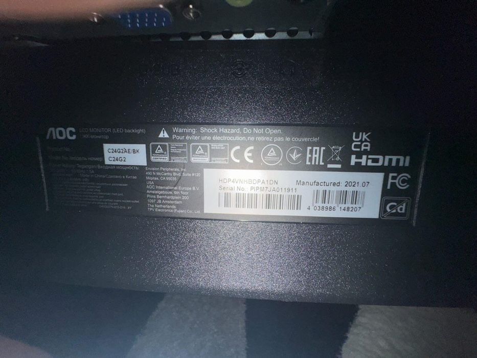 Monitor aoc 165hz 1ms