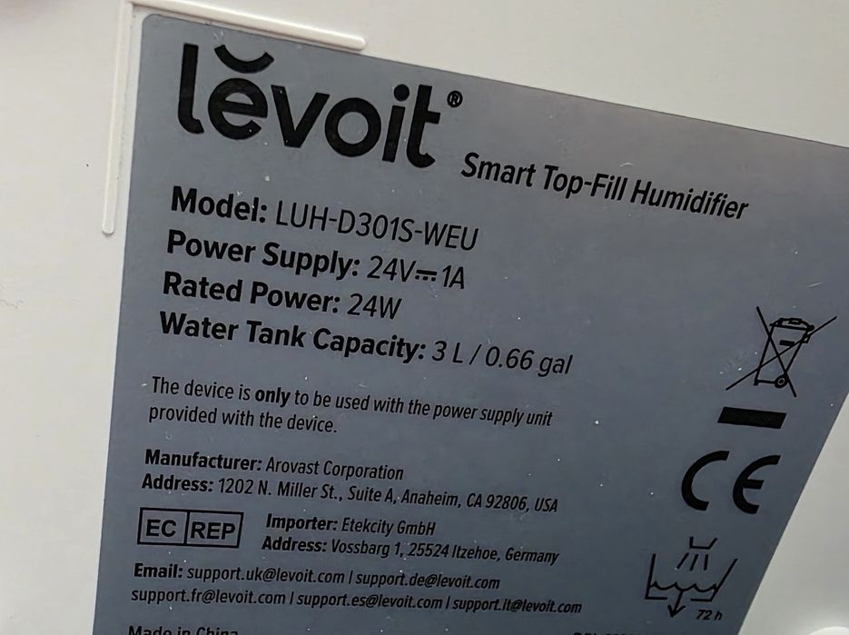 Смарт овлажнител Levoit Dual 200S (LUH-D301S-WEU) – Като нов