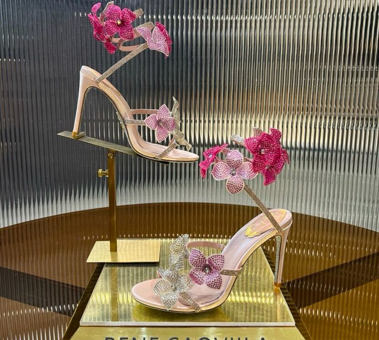 Sandale Rene caovilla piele naturala pe stoc