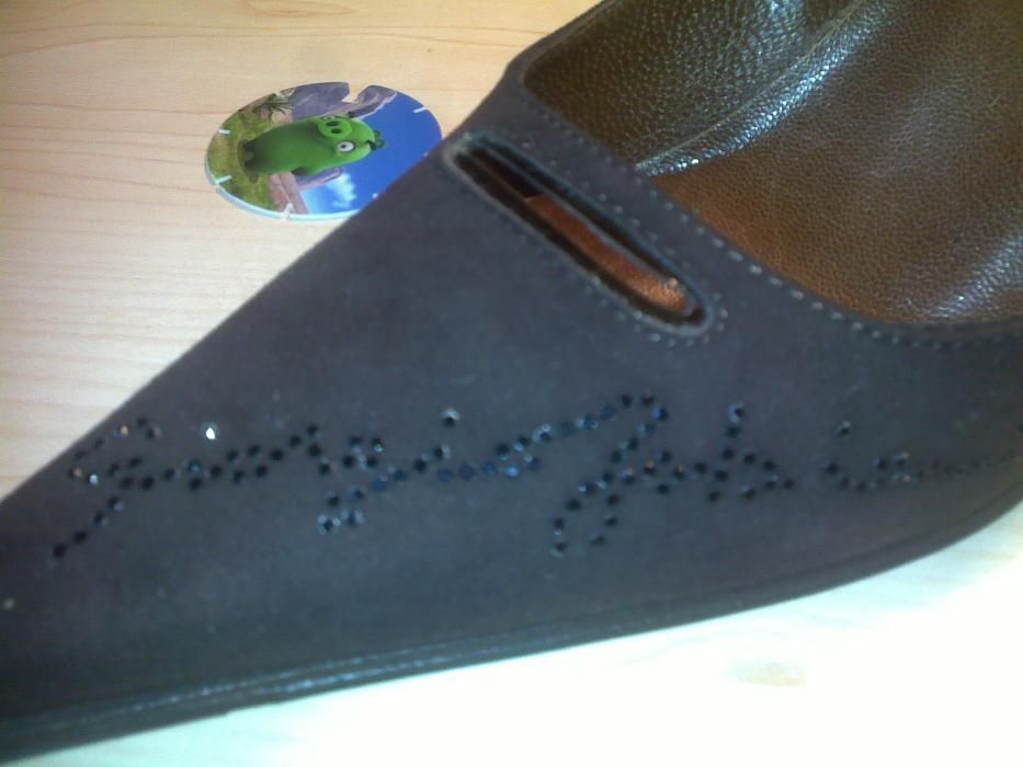 pantofi piele giorgio fabiani maron cu strasuri