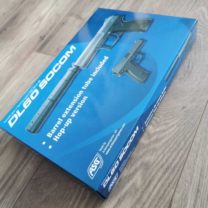 Еърсофт реплика DL 60 SOCOM със заглушител. Пружинен механизъм Airsoft