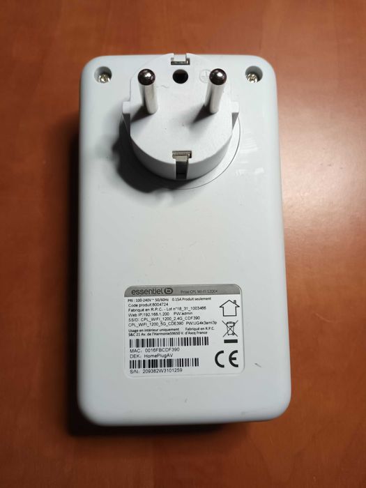 Bridge Range Extender Dual-Band CPL Wifi Essentielb DUO Wifi 1200+