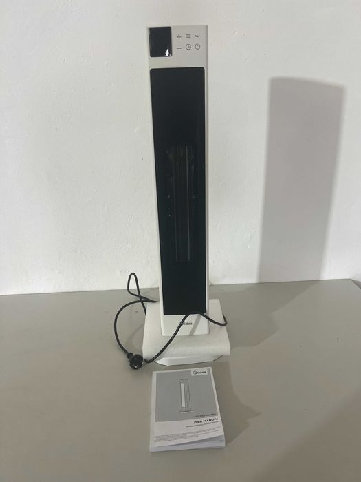 Midea NTH20-22GR(WH) – Aerotermă ceramică PTC 2000 W, telecomandă, ECO, timer 24H
